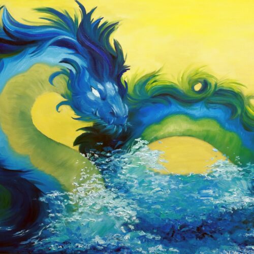 Gemälde das einen Drachen zeigt